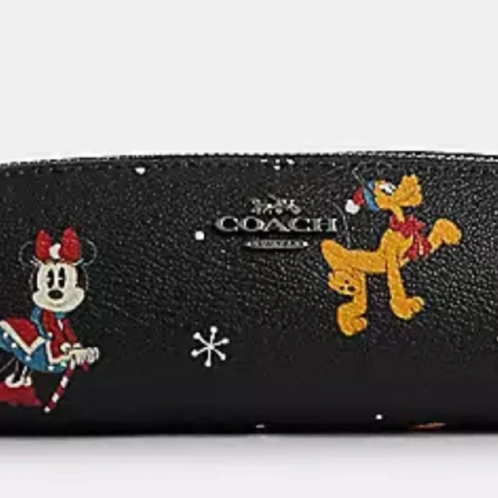 Disney X Coach Limited Edition Graphic Pencil Case With Holiday Print.